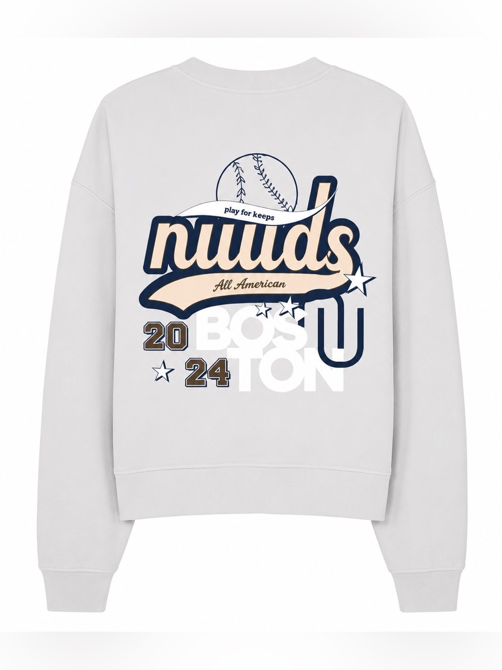 NWOT Nuuds 2024 Boston Pop Up Grey Sweatshirt size XL